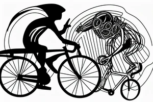 cyclist on a road chasing the sunset tattoo idea