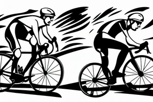 cyclist on a road chasing the sunset tattoo idea