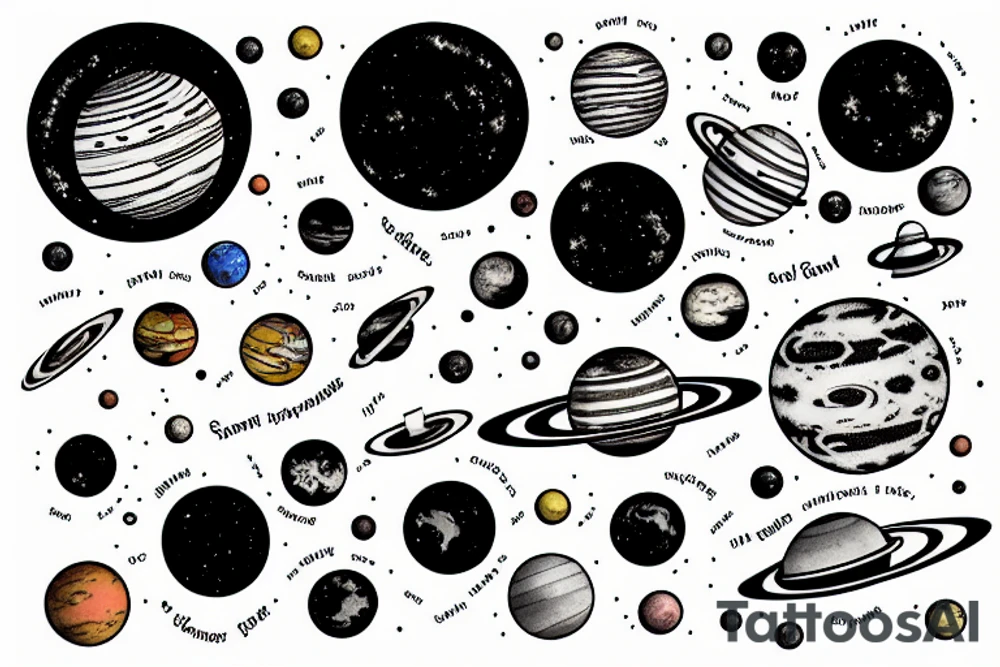 Solar system that contains a tardis tattoo idea