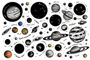 Solar system that contains a tardis tattoo idea