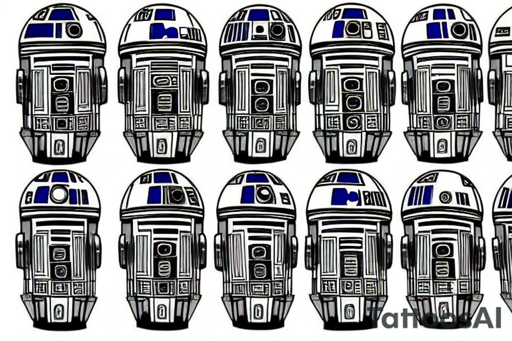 R2D2 that contains the deathstar, ewoks and yavin tattoo idea
