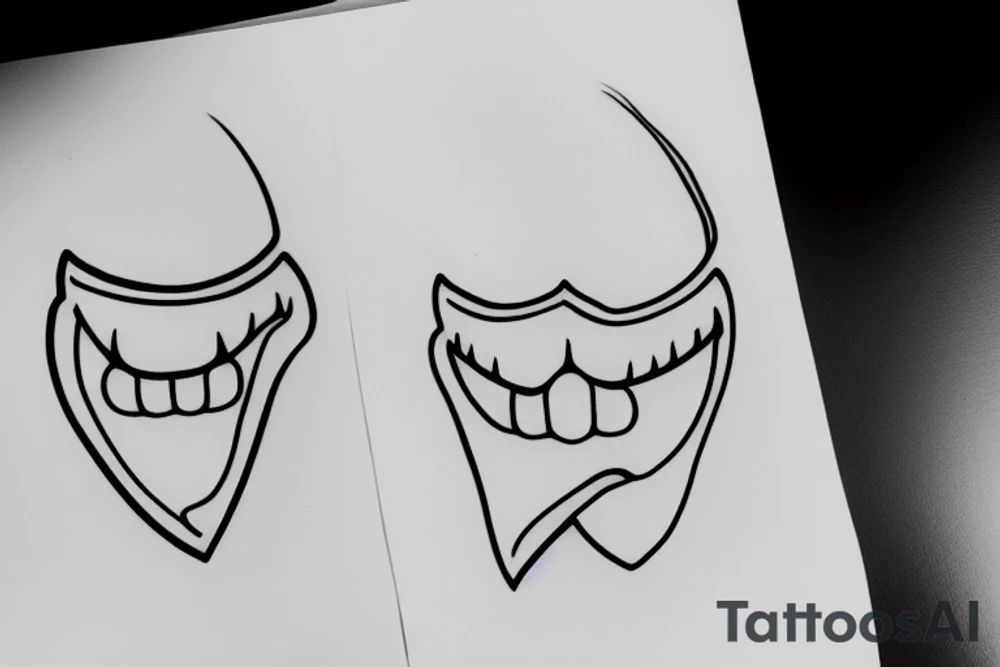 outline of a single tooth tattoo idea