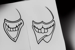 outline of a single tooth tattoo idea