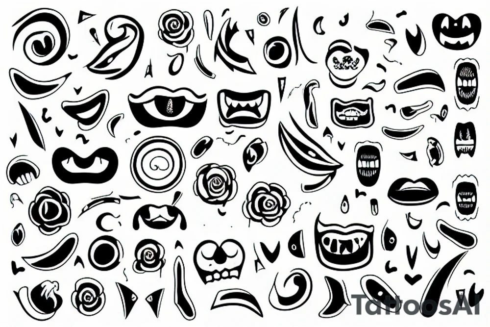outline of a single tooth tattoo idea