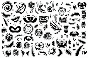 outline of a single tooth tattoo idea