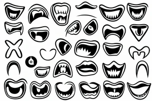 outline of a single tooth tattoo idea