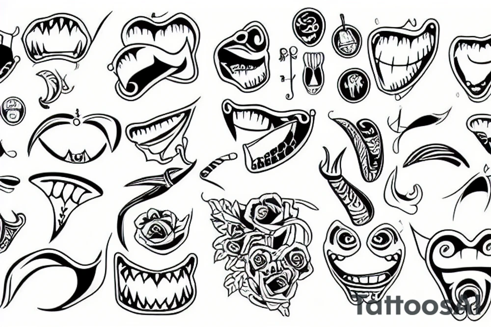 outline of a single tooth tattoo idea