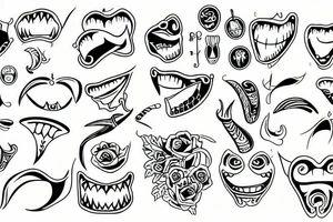 outline of a single tooth tattoo idea