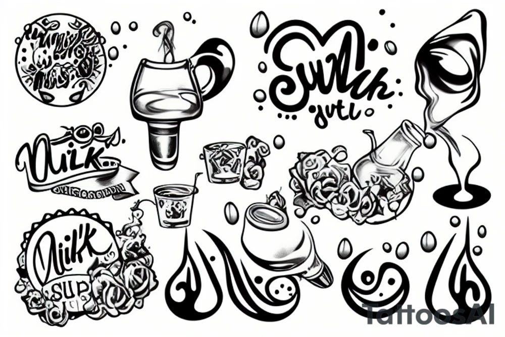 milk squirting out of a nipple tattoo idea