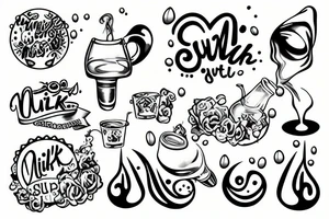 milk squirting out of a nipple tattoo idea