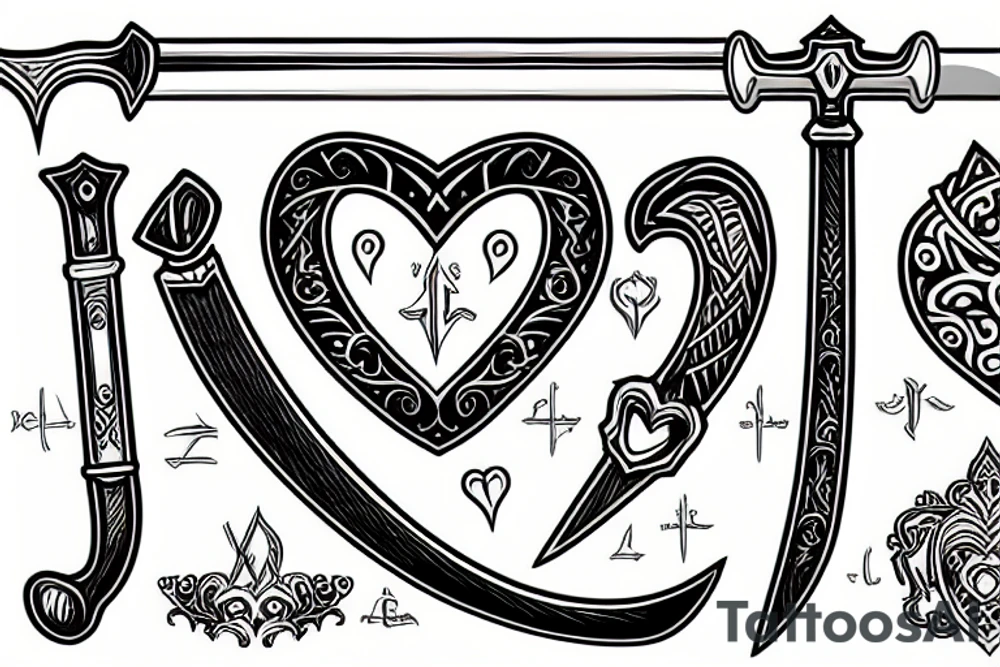 Sword and heart enclosed tattoo idea