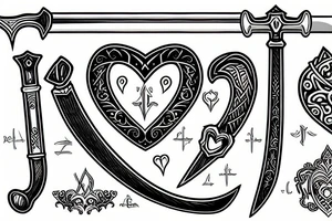 Sword and heart enclosed tattoo idea