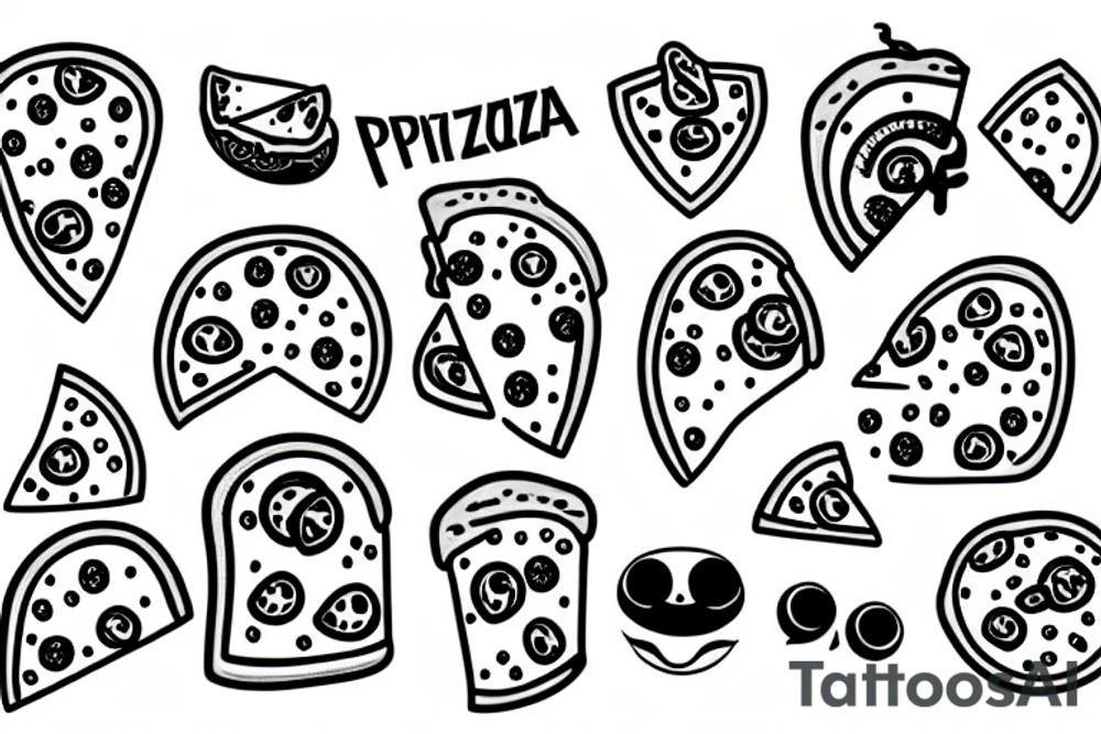Pizza monster tattoo idea