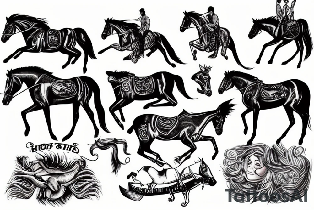 horse ridin a man tattoo idea