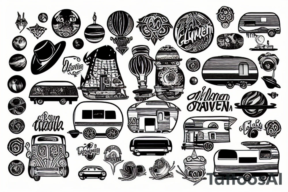 planet caravan tattoo idea
