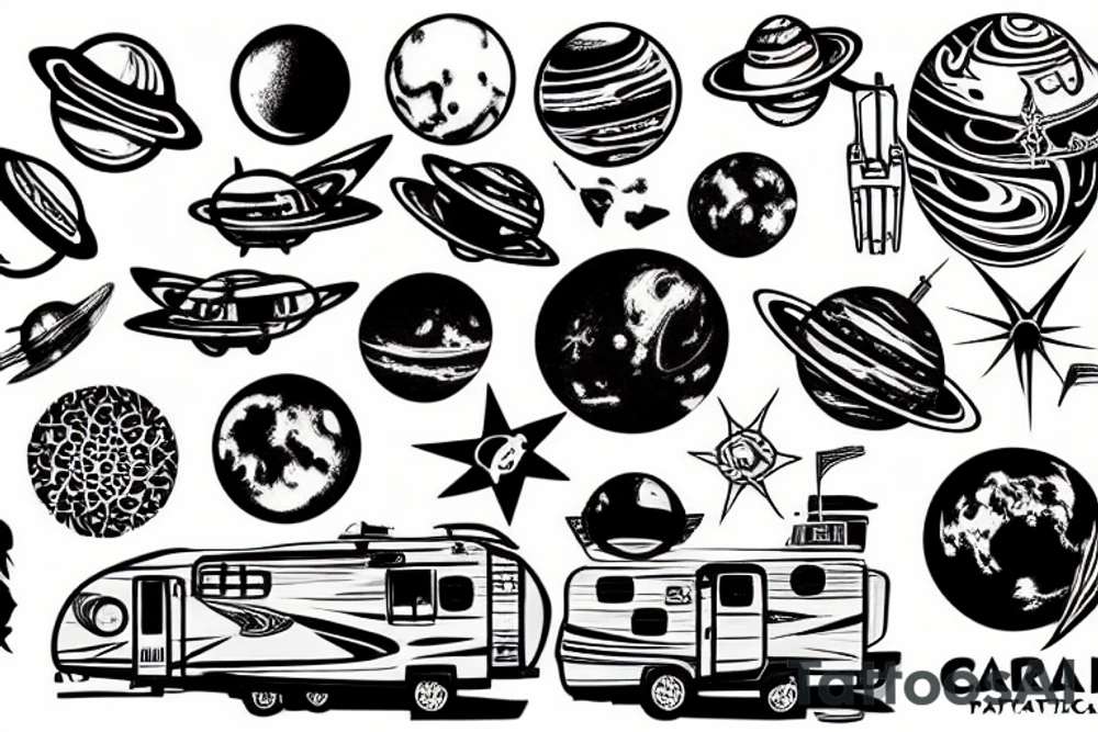 planet caravan tattoo idea