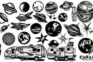 planet caravan tattoo idea