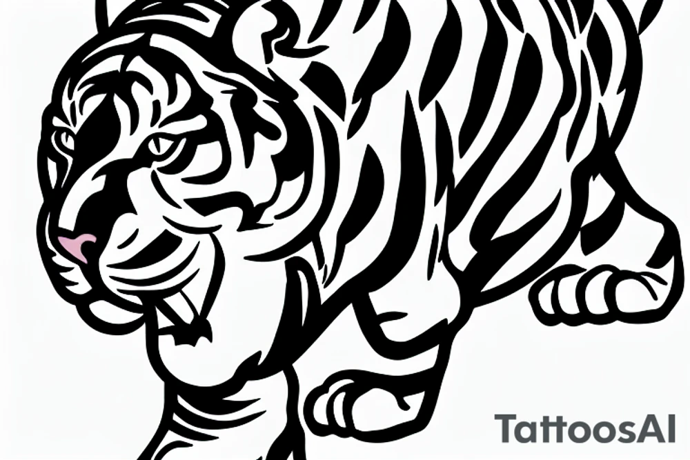 thai tiger doing thai boxing tattoo idea
