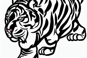 thai tiger doing thai boxing tattoo idea