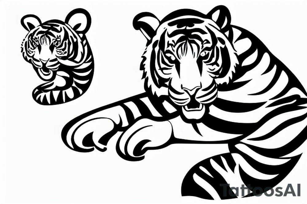 thai tiger doing thai boxing tattoo idea