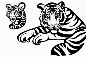 thai tiger doing thai boxing tattoo idea