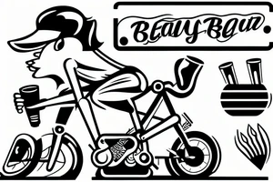 Racing Bicycle with beer mug sitting on handlebars tattoo idea