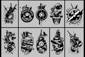 Soldier tank bombs tattoo idea