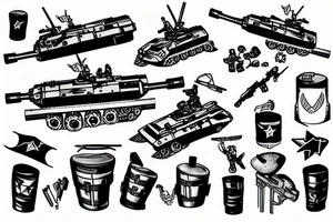 Soldier tank bombs tattoo idea