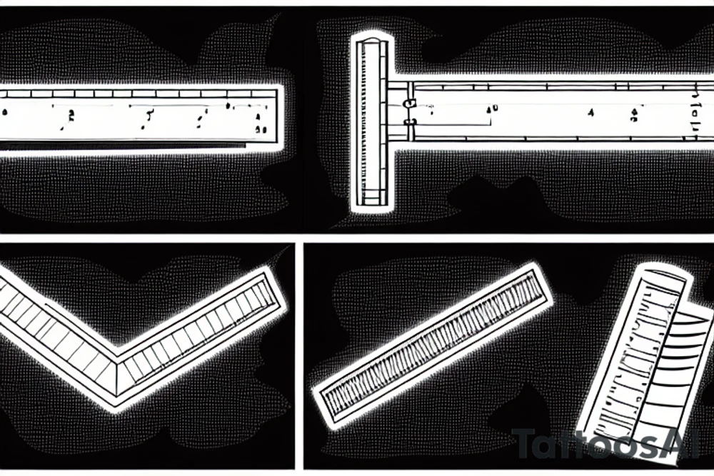 civil engineer designing a steel beam through computer calculations tattoo idea