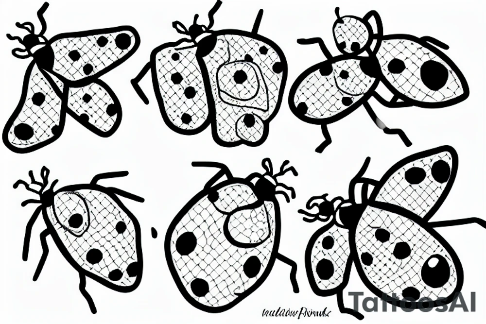 Four ladybugs and a forgetmenot tattoo idea