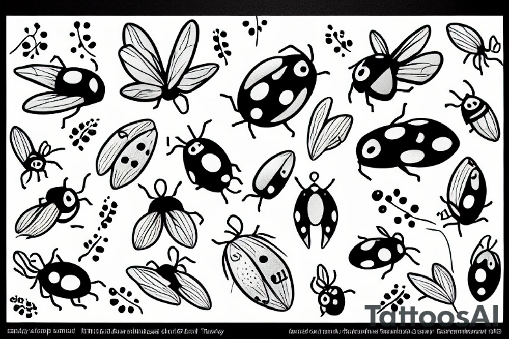 ladybugs and a forget-me-not tattoo idea