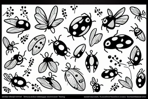 ladybugs and a forget-me-not tattoo idea