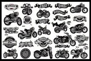 Motorbike skateboard tattoo idea