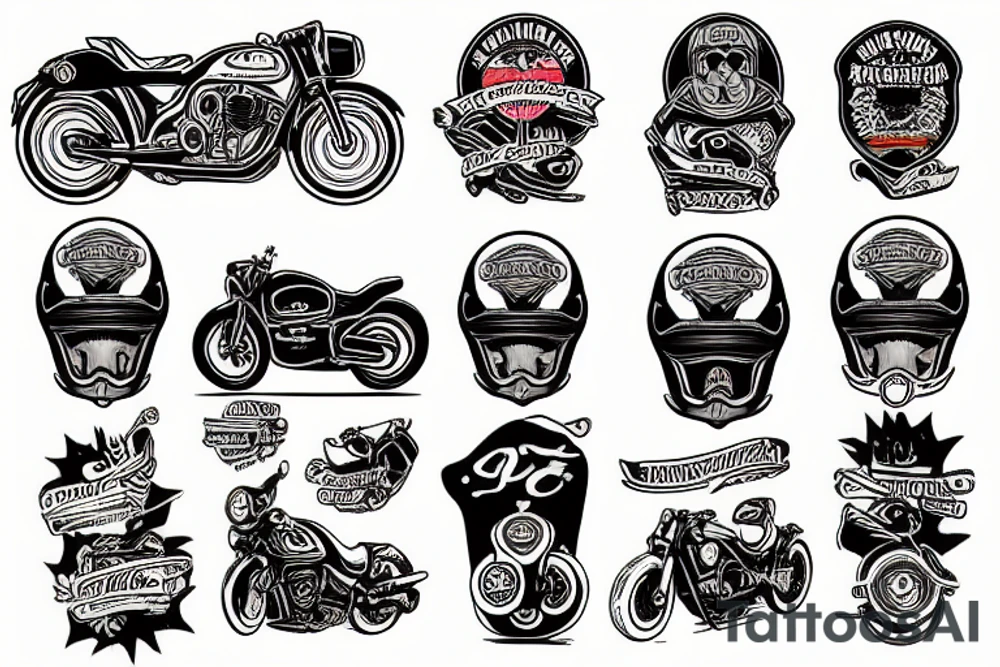 Motorbike skateboard tattoo idea