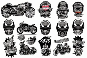 Motorbike skateboard tattoo idea