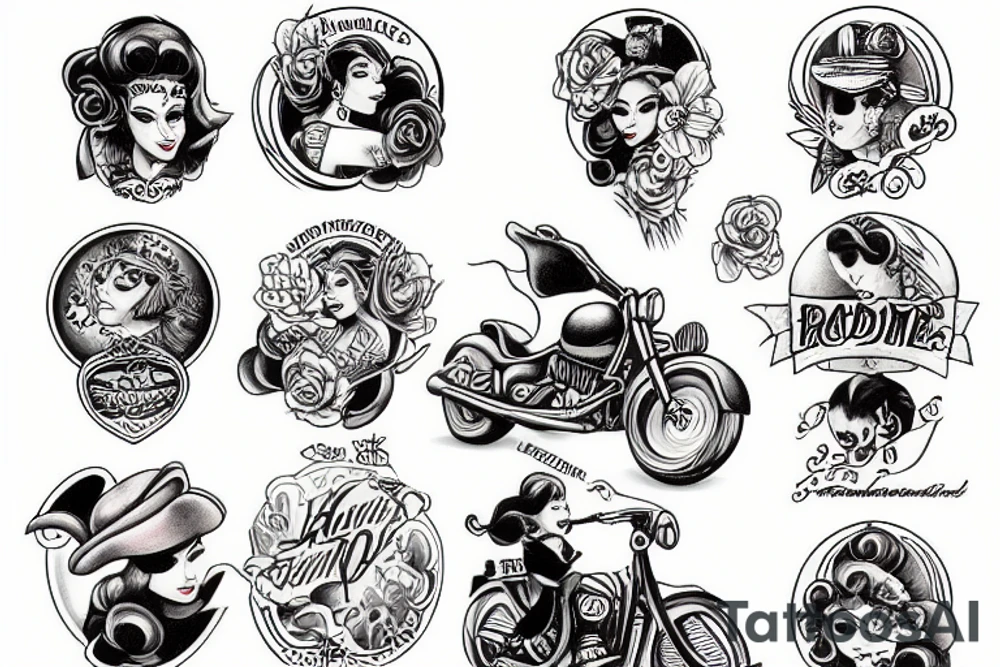 Lady riding bomb tattoo idea