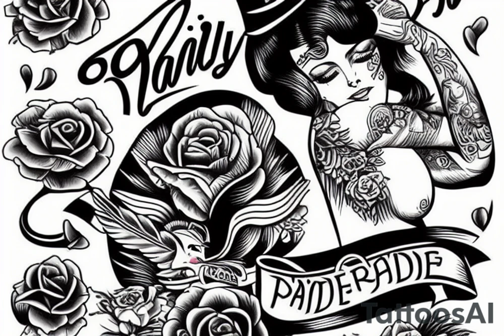 Lady riding bomb tattoo idea