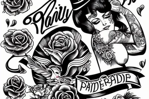 Lady riding bomb tattoo idea
