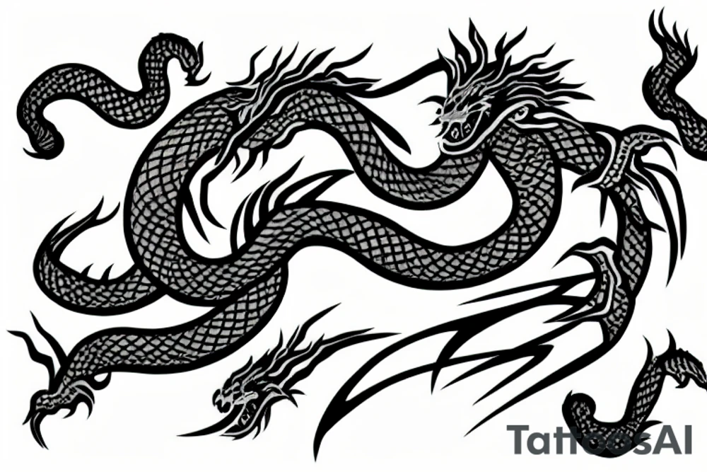japanese dragon with lightning tattoo idea