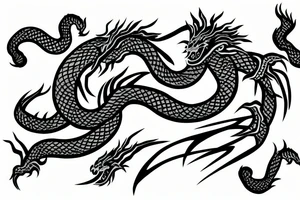 japanese dragon with lightning tattoo idea