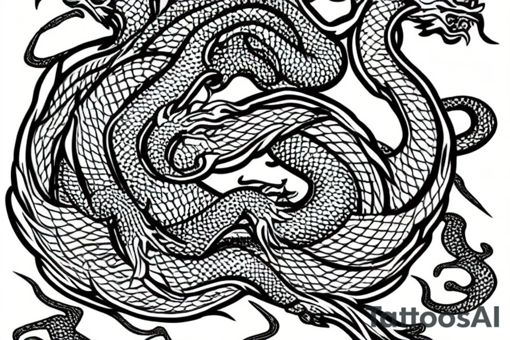 japanese dragon with lightning tattoo idea