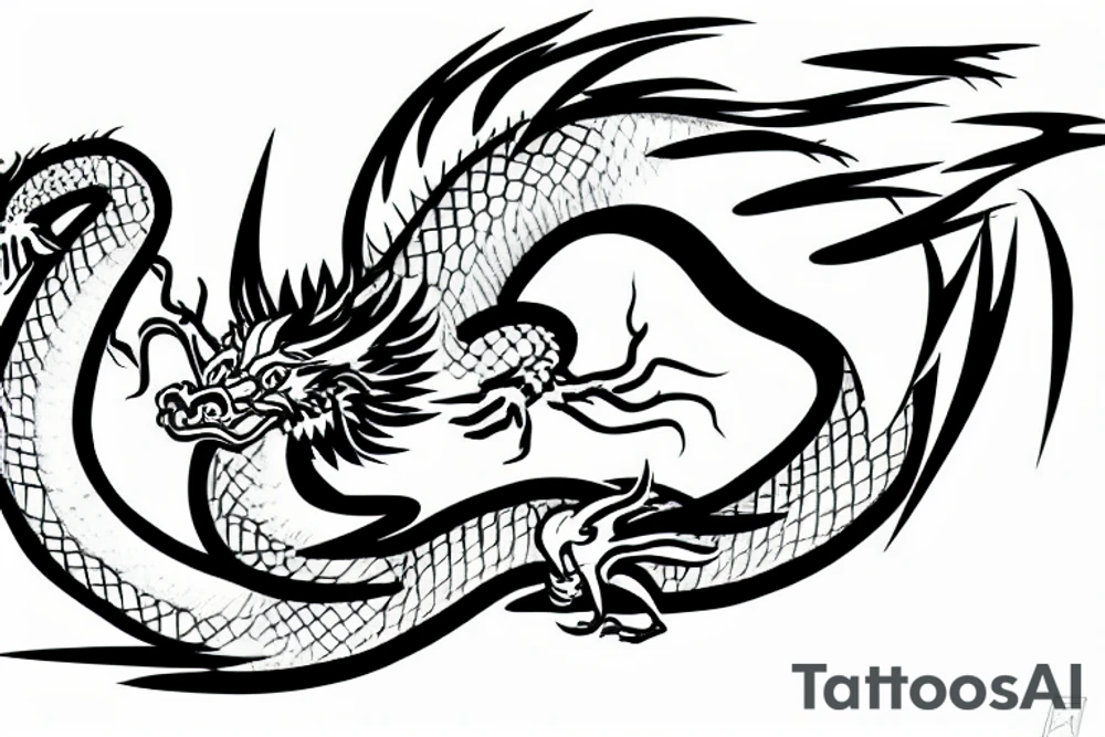 japanese dragon with lightning tattoo idea