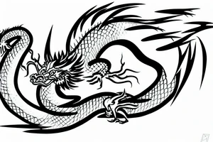 japanese dragon with lightning tattoo idea