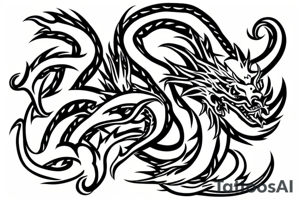 japanese dragon with lightning tattoo idea