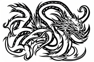 japanese dragon with lightning tattoo idea