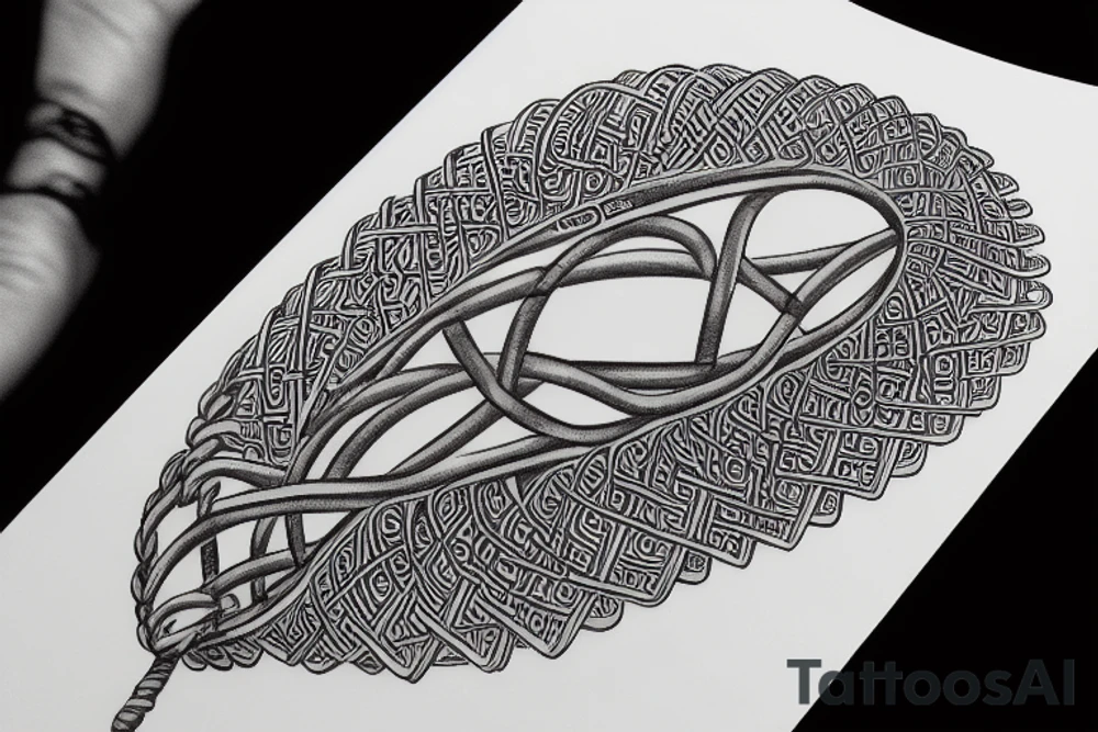 Dna helix extending to tree of life with number 42 tattoo idea
