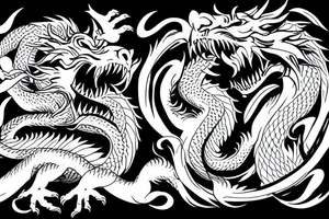 dragon fighting with tiger tattoo idea
