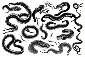 snake in flames tattoo idea