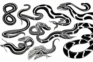 snake in flames tattoo idea