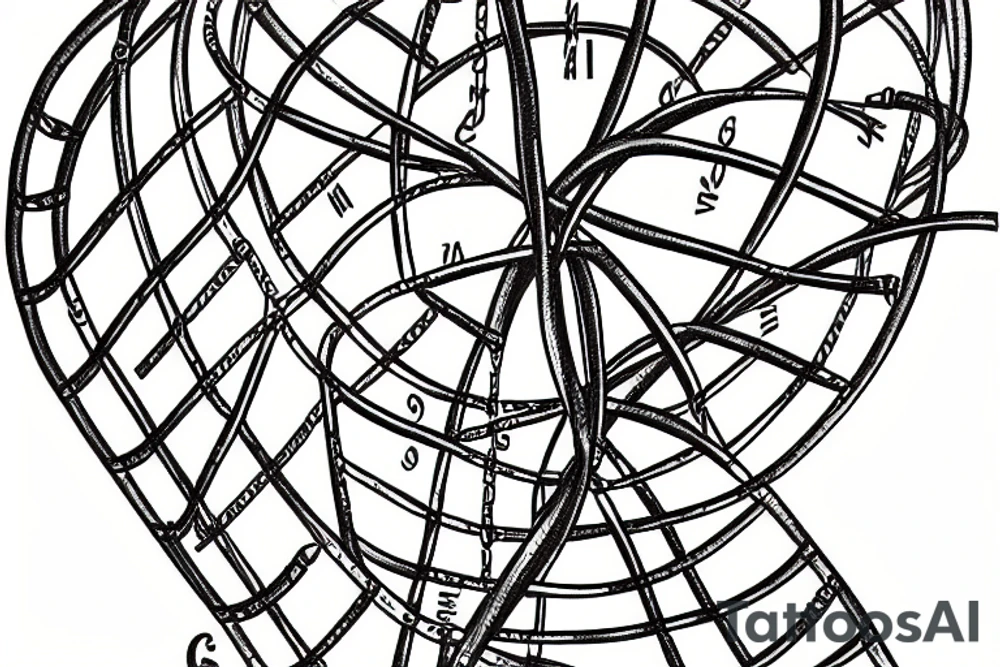 Dna helix extending to tree of life with number 42 tattoo idea